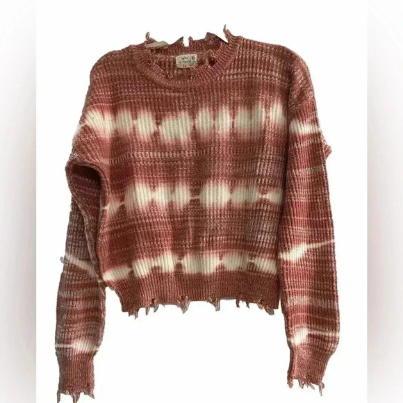 Poof! Sweaters - Women’s Poof Apparel Frayed Sweater Size Large